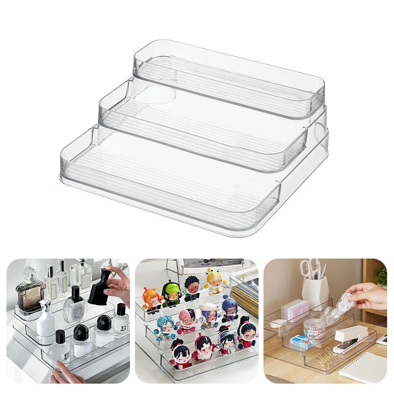 

Transparent Display Stand Makeup Lipstick Nail Polish Organizer Holder Cupcake Perfume Riser Rack POP Figures Display Shelf