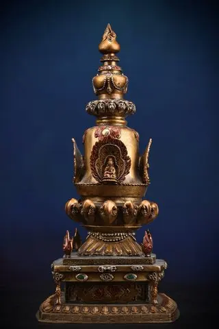 16"Tibetan Temple Collectio Bronze Mosaic Gem Buddha Statue Stupa Sakyamuni Pagoda Six word truth Dharma worship hall Town House
16"Tibetan Temple Collectio Bronze Mosaic Gem Buddha Statue Stupa Sakyamuni Pagoda Six word truth Dharma worship hall Town House