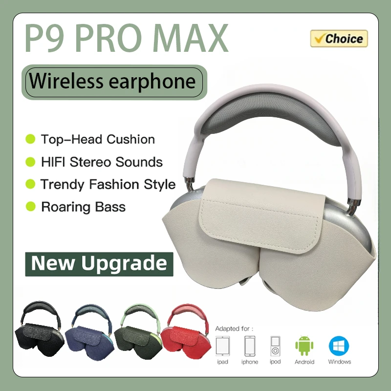 P9 Pro Max With Case Wireless Bluetooth Headphones Noise Cancelling Headsets Stereo Sound Earphones Sports Gaming Supports TF
P9 Pro Max With Case Wireless Bluetooth Headphones Noise Cancelling Headsets Stereo Sound Earphones Sports Gaming Supports TF