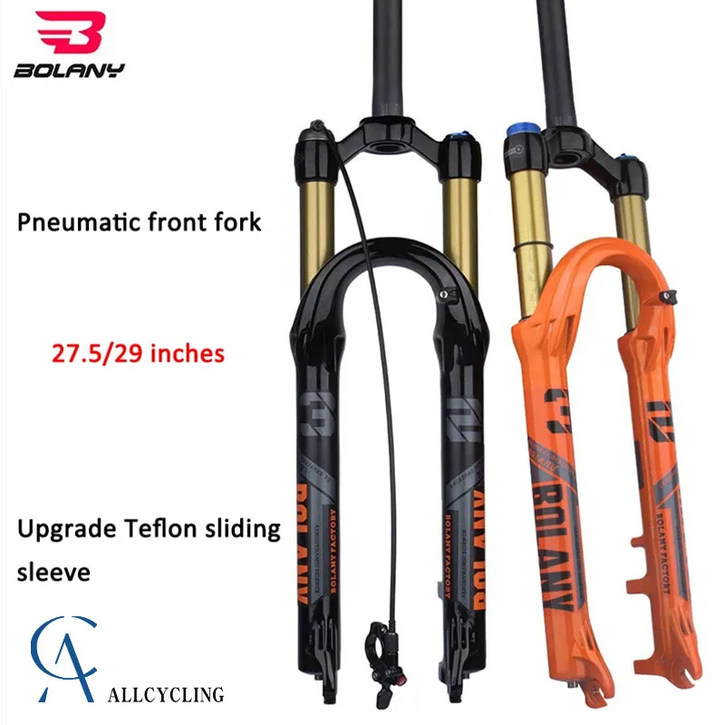 BOLANY Bike Air Fork 120mm Travel Oil Air Suspension Lightweight Aluminum Magnesium Alloy 27.5 29Inch Quick Release Bicycle Fork
BOLANY Bike Air Fork 120mm Travel Oil Air Suspension Lightweight Aluminum Magnesium Alloy 27.5 29Inch Quick Release Bicycle Fork