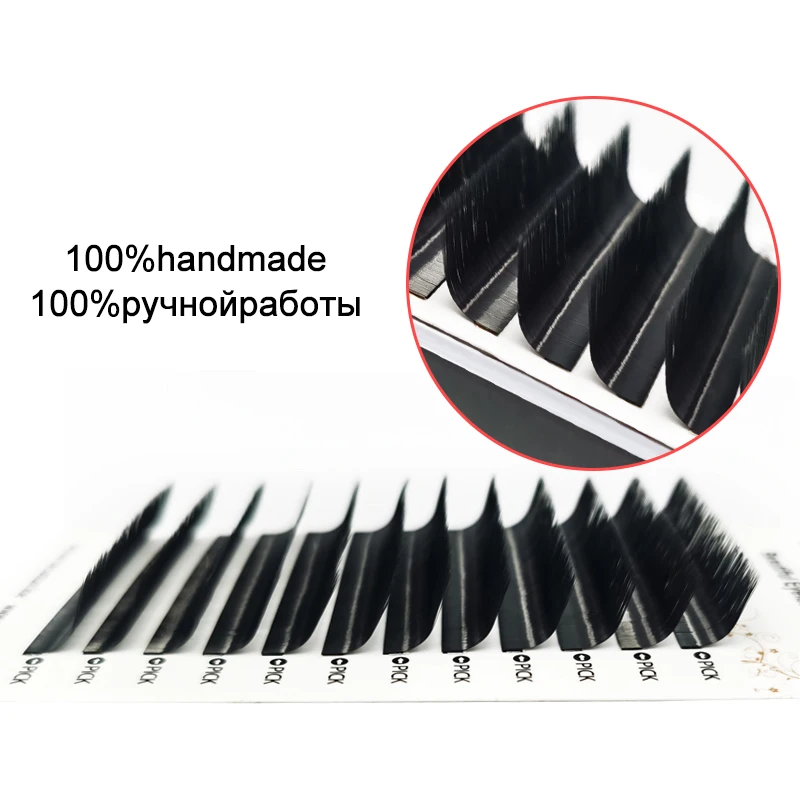 

Mix 8~13 mm 12 lines Handmade Korean Pbt Eyelash Extension Natural Soft Faux Mink Eyelashes False Lashes For Extension