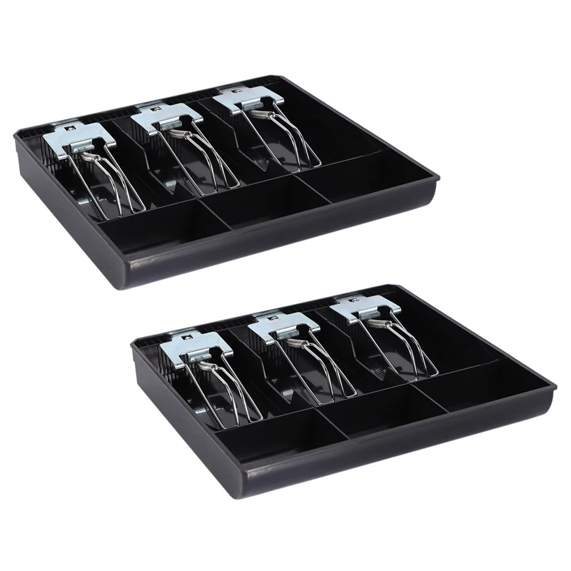 

HOT-2X 3-Grid Money Cash Coin Register Insert Tray Replacement Cashier Drawer Storage Register Tray Box Classify Store