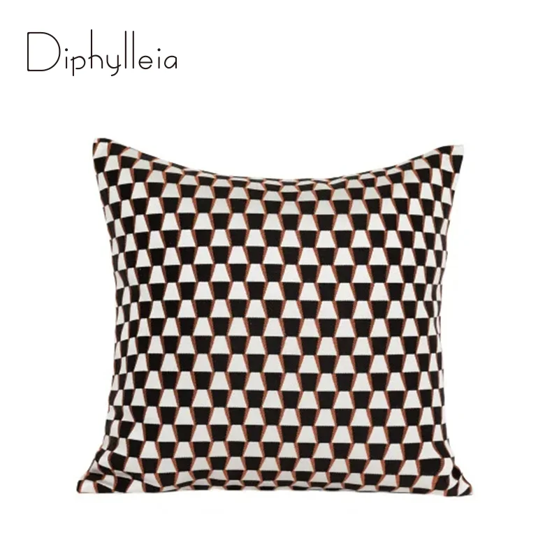 

Diphylleia Moroccan Abstract Rhombus Checkered Cushion Cover Diamond Geometry Pillow Case Shams 45x45cm For Home Sofa Room Decor