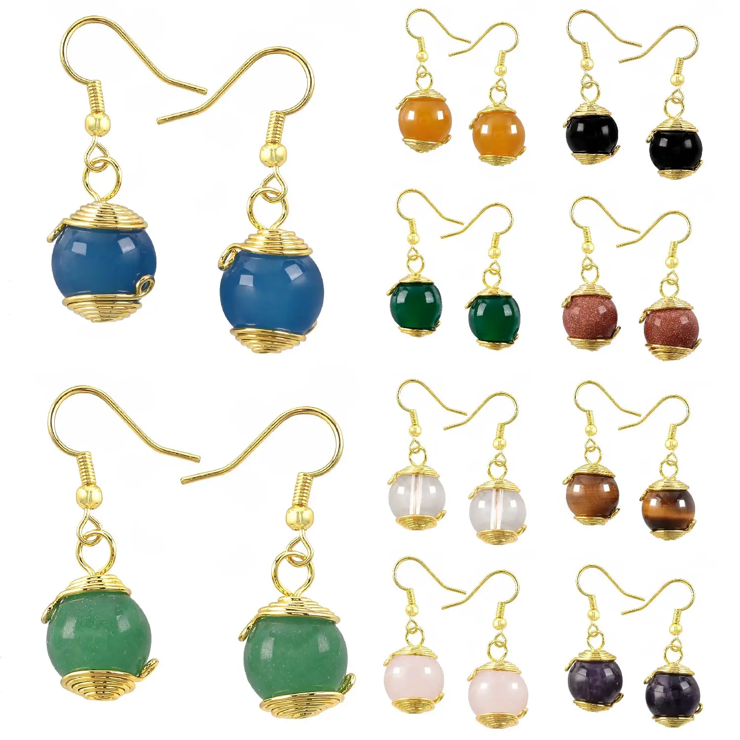 VGDS New Natural Crystal Hand Making Copper Wire Winding Beads Earrings Handmade Fashion Amethyst Agate Jewelry For Woman Gifts
VGDS New Natural Crystal Hand Making Copper Wire Winding Beads Earrings Handmade Fashion Amethyst Agate Jewelry For Woman Gifts