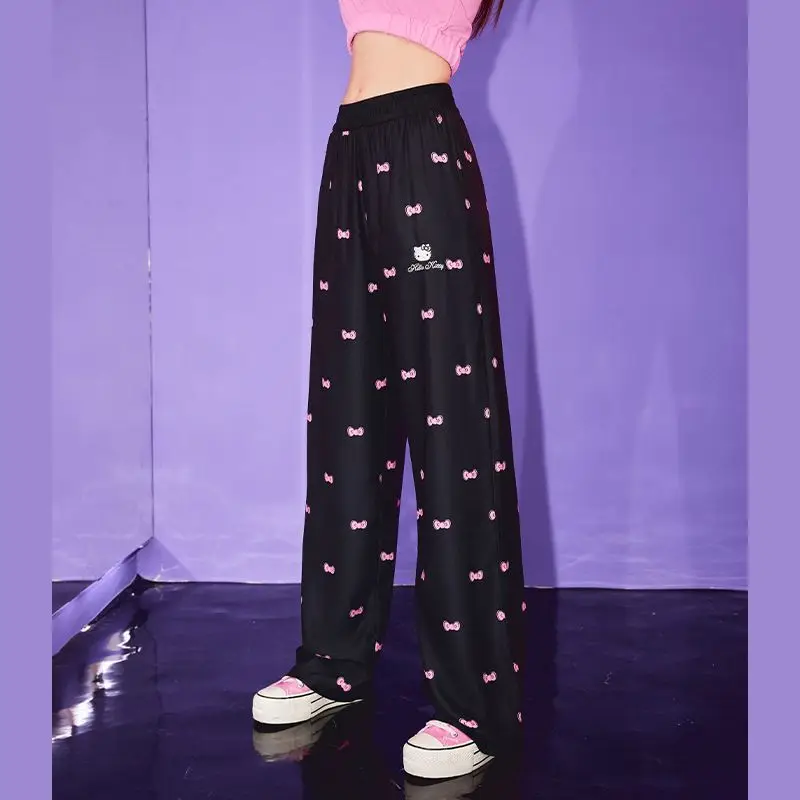 Cartoon Style Sanrios Hello Kitty Printed Straight Leg Pants for Women Comfortable and Soft Women's Pants In Black Fabric
Cartoon Style Sanrios Hello Kitty Printed Straight Leg Pants for Women Comfortable and Soft Women's Pants In Black Fabric