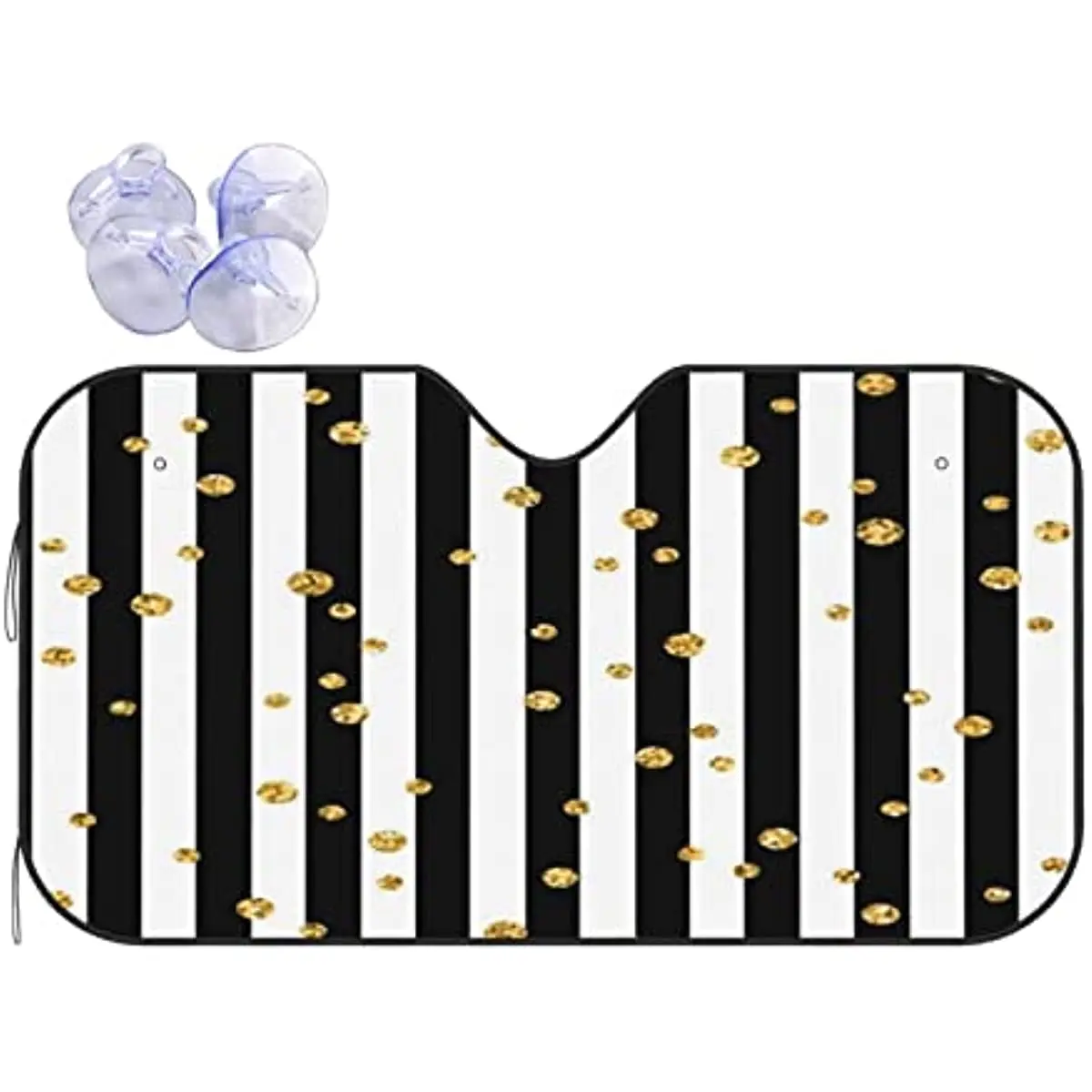 Car Windshield Sun Shade,Black and White Stripes Gold Dot Design Car Sun Visor Protector Foldable Auto Front Window Sunshade Aut
Car Windshield Sun Shade,Black and White Stripes Gold Dot Design Car Sun Visor Protector Foldable Auto Front Window Sunshade Aut