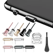 Type C Dust Plug Universal Mobile Phone Dustplugs Tools USB C Charging Port Cover Caps with Earphone Jack Pin for Huawei Samsung