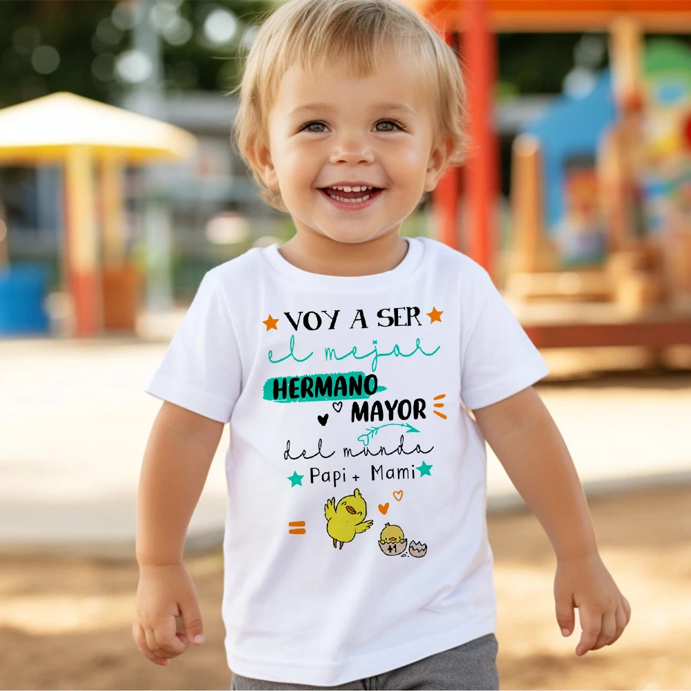 

I'm Going To Be The Best Big Brother in The World Print Shirt Pregnancy Announcement Kids T-shirt Boys Short Sleeve Tee Clothes