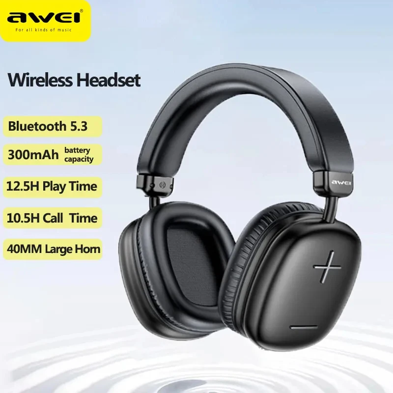 

Awei AT6 Wireless Headphones Bluetooth 5.3 Earphones Foldable Gaming Headset Sport Headphone with Mic Music Earbuds 300mAh