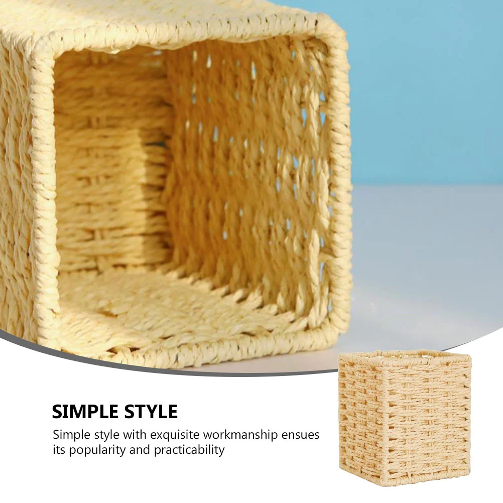 Woven Storage Box Makeup Brush Sundries Basket Container Pen Decorative Case Paper Rope Desktop Stationery Office
Woven Storage Box Makeup Brush Sundries Basket Container Pen Decorative Case Paper Rope Desktop Stationery Office