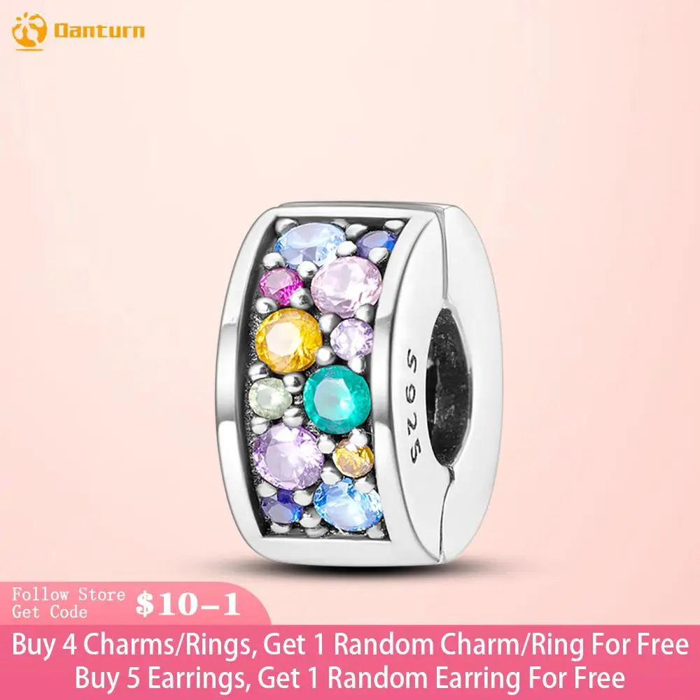 

Danturn 925 Sterling Silver Beads Double-Row Color Zirconium fit Original Pandora Bracelets Fashion Women Jewelry Free Shipping