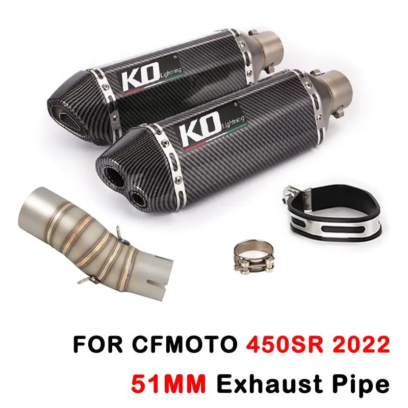 51mm Exhaust Pipe For CFMOTO 450SR 2022 Motorcycle Exhaust Mid Link Pipe Connect Tube Muffler Tail Slip On With DB Killer Steel
51mm Exhaust Pipe For CFMOTO 450SR 2022 Motorcycle Exhaust Mid Link Pipe Connect Tube Muffler Tail Slip On With DB Killer Steel
