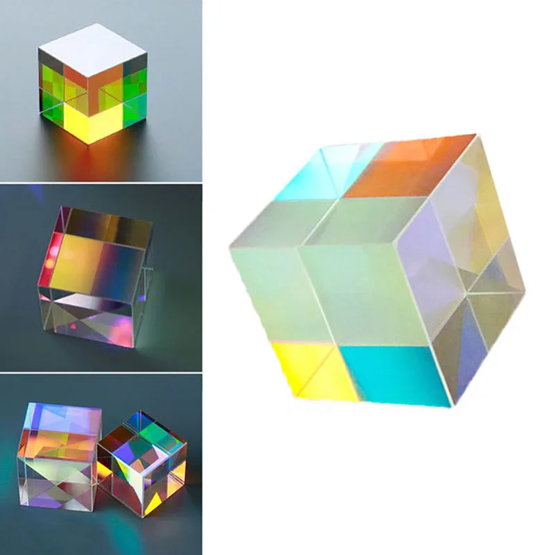 

Glass Cube 12.7mm Dichroic Prism X-Cube Prisms for Photographic Beam Splitting Photography Accessories Decorate Gifts Cute Light