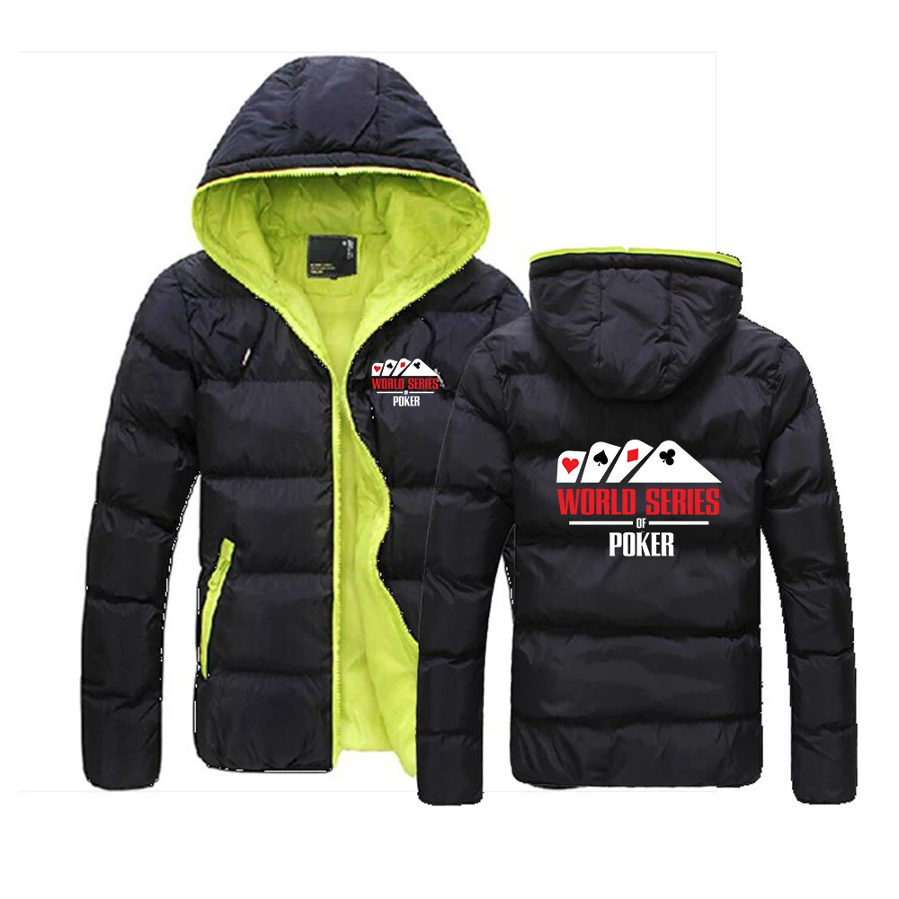 2023 New Men's Printing Fashion World Series Of Poker Winter Thicken Warm Cotton Hoodies Slim Fit Causal Zipper Jackets Coat
2023 New Men's Printing Fashion World Series Of Poker Winter Thicken Warm Cotton Hoodies Slim Fit Causal Zipper Jackets Coat