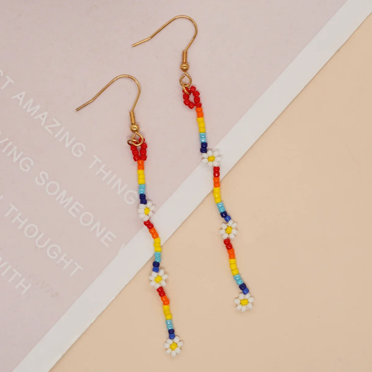 

Beaded earrings Tassel Flowers Color Hand weaving Bohemia Alloy Fashion Simplicity Rice bead earrings