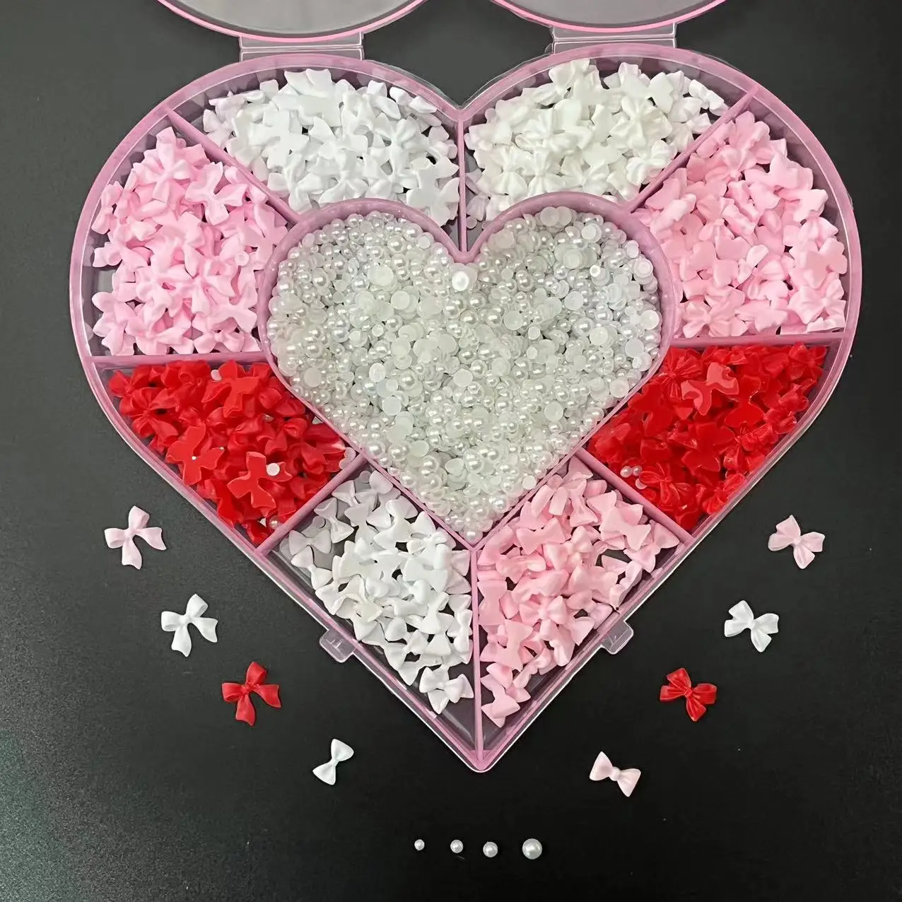 500PCS Kawaii Mixed Resin Bow Heart Pearl White Pink Melodys Resin Charms Kit Box Nail Art French Ballet Decoration Accessory
500PCS Kawaii Mixed Resin Bow Heart Pearl White Pink Melodys Resin Charms Kit Box Nail Art French Ballet Decoration Accessory