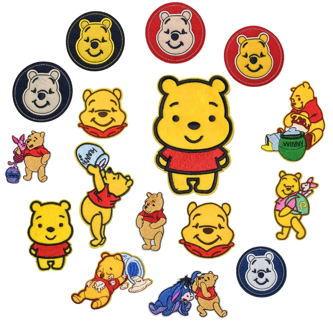 

5/11Pcs Cartoon Anime Cute Bear Winnie the Pooh Patch For DIY Sew on Child Clothe Ironing Patches Jeans Embroidered Applique