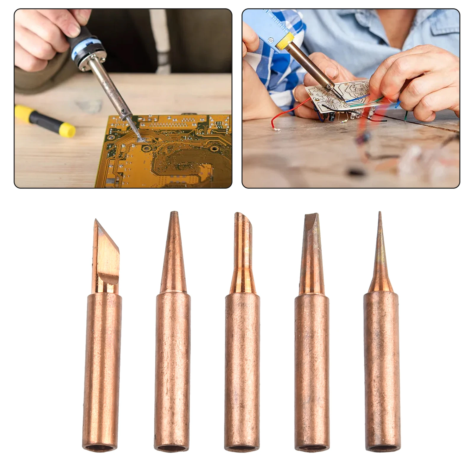 5Pcs Soldering Iron Tip Professional Bit Copper Iron Tips Sets Soldering Replacement For I+B+K+3C+2.4D Soldering Accessories
5Pcs Soldering Iron Tip Professional Bit Copper Iron Tips Sets Soldering Replacement For I+B+K+3C+2.4D Soldering Accessories