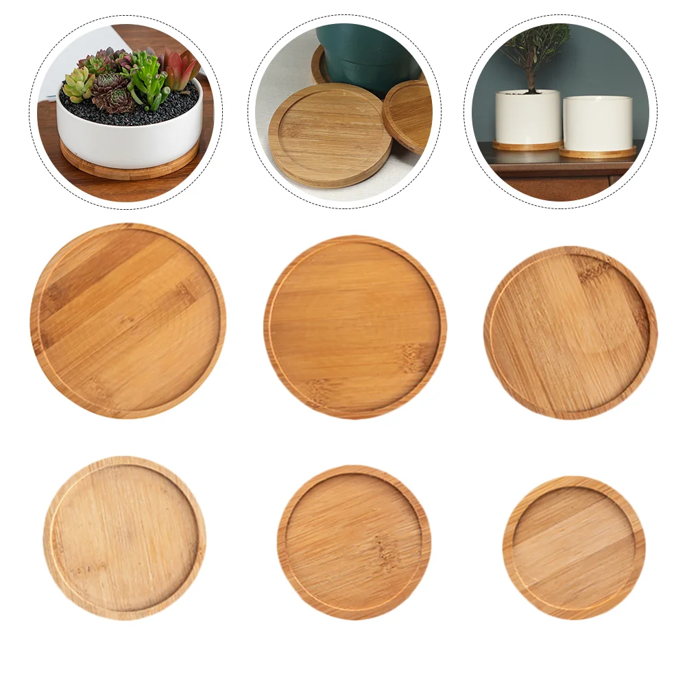 6 Pcs Bamboo Tray Flower Pot Flowerpot Water Cactus Wooden Decorative Base Plate Round
6 Pcs Bamboo Tray Flower Pot Flowerpot Water Cactus Wooden Decorative Base Plate Round