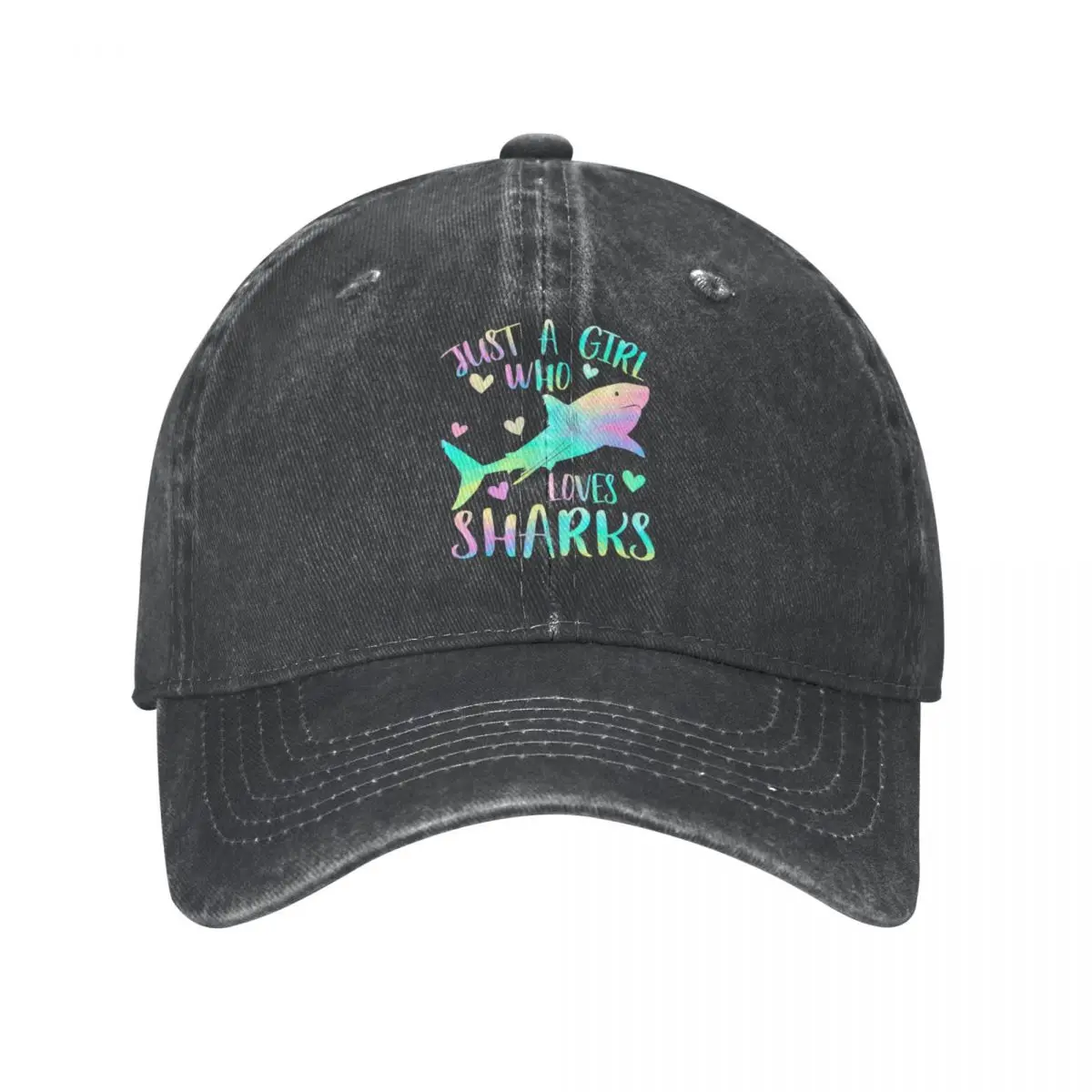 

Just a Girl Who Loves Sharks Cute Shark Lover Girls Themed Cowboy Hat Hat Man For The Sun Streetwear Caps For Women Men'S