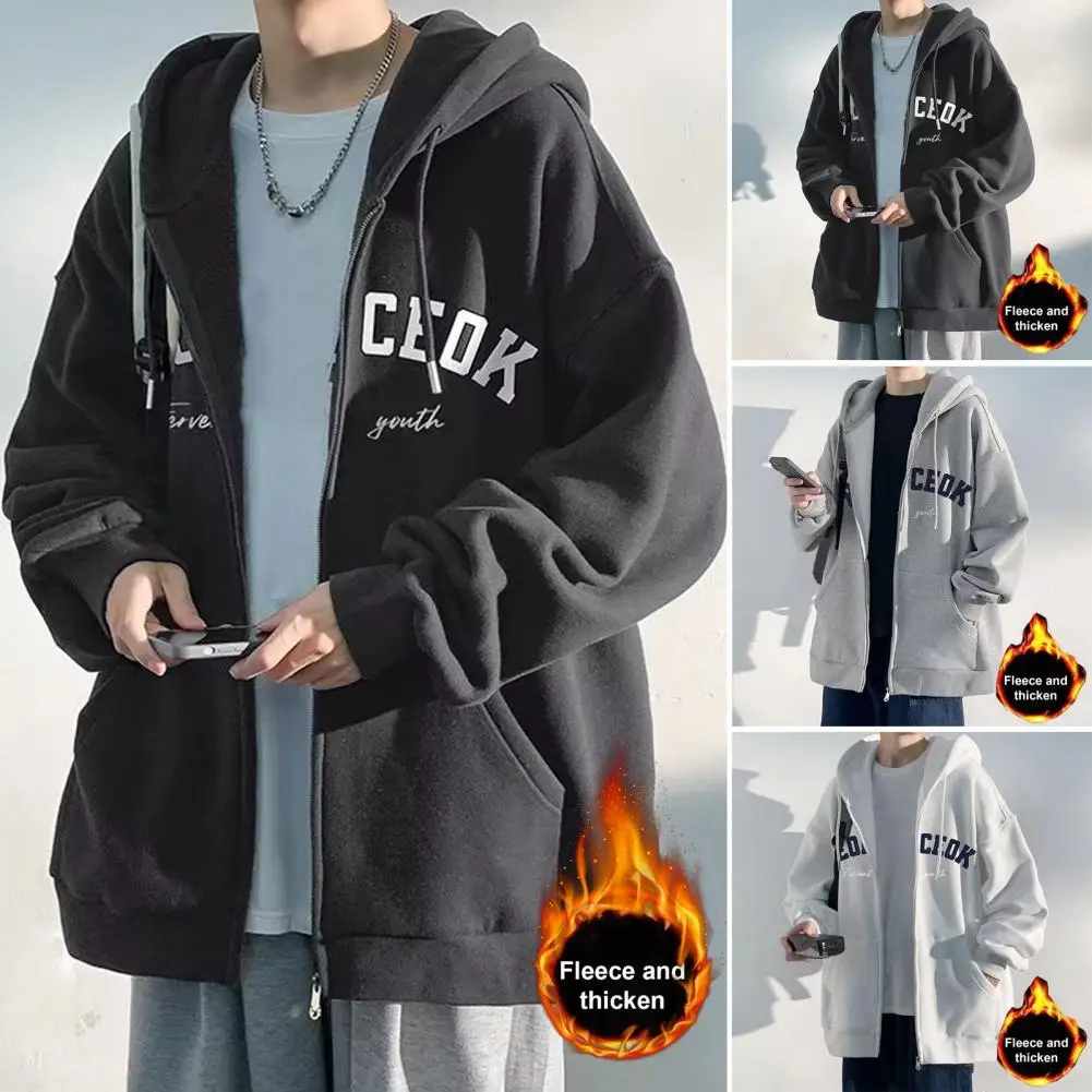 Velvet Coat Men's Hooded Thick Zip Up Cardigan Jacket with Plush Pockets Elastic Cuff Fall Winter Mid Length Coat for Men Soft
Velvet Coat Men's Hooded Thick Zip Up Cardigan Jacket with Plush Pockets Elastic Cuff Fall Winter Mid Length Coat for Men Soft