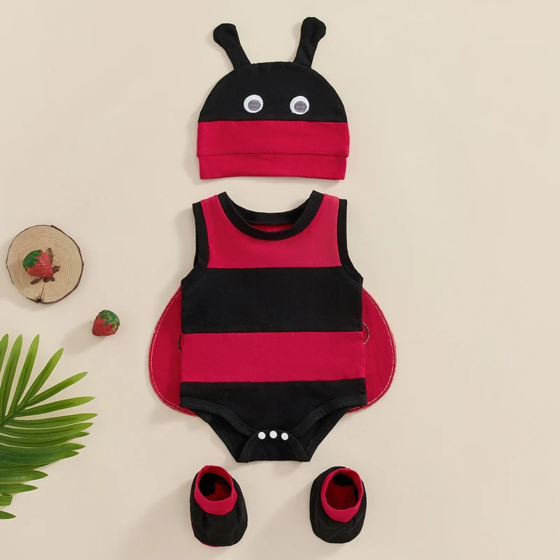 4-Piece Baby Ladybug Costume Halloween Set Cute Sleevesless Round Neck Romper Wing Hat Socks Cosplay Children's Clothing
4-Piece Baby Ladybug Costume Halloween Set Cute Sleevesless Round Neck Romper Wing Hat Socks Cosplay Children's Clothing