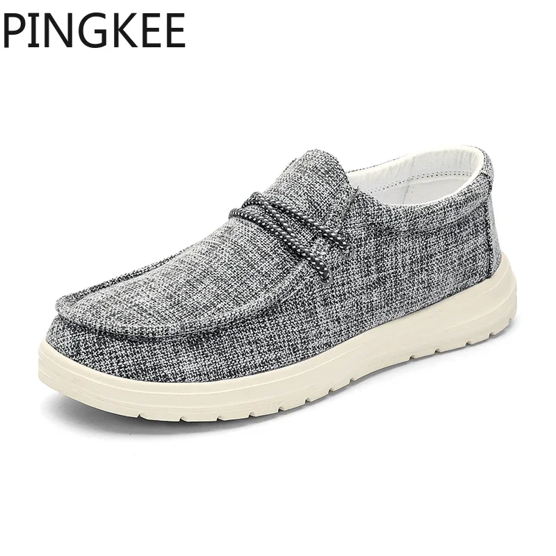 

PINGKEE Driving Loafers Slip-On Canvas Upper Leathered-Lined Cozy Comfy Cushion Outsole Men Boat Shoes For Men Driving Loafers