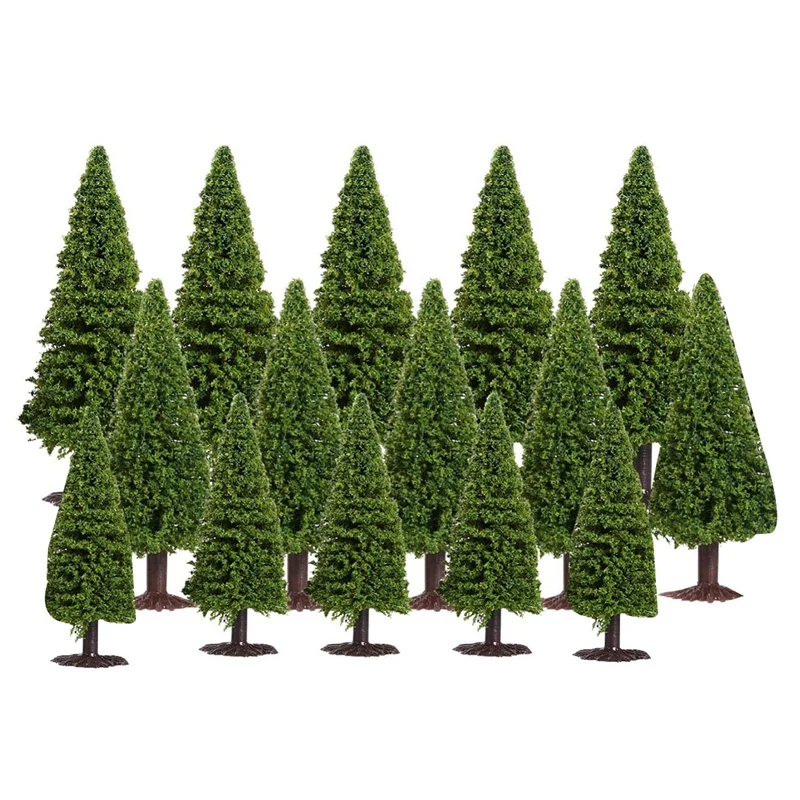 

15Pcs Landscape Tree Model Pine Model Cedar Trees Green Scenery Mini Trees For DIY Crafts Building Model