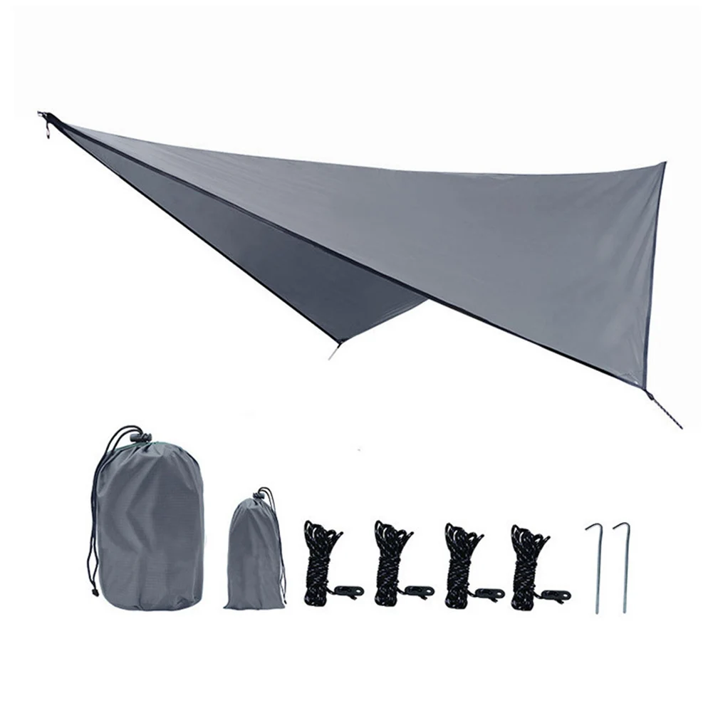 

Camping Tarp Sunshade Canopy Ground Nails Outdoor Rainproof Storage Bag Tent Waterproof Wind Rope High Quality