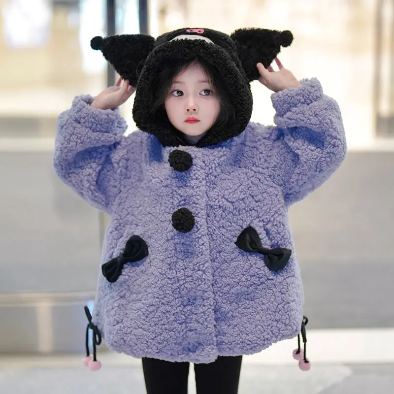Kawaii Sanrioed Kuromi Cartoon Children's Clothing Girl Autumn Winter Thickened with Fleece To Keep Warm Plush Hooded Jacket
Kawaii Sanrioed Kuromi Cartoon Children's Clothing Girl Autumn Winter Thickened with Fleece To Keep Warm Plush Hooded Jacket