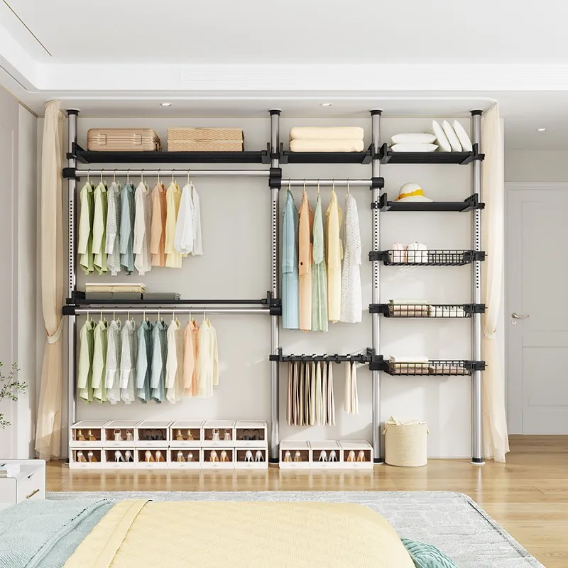 High end bedroom floor to floor clothes rack, ceiling to ceiling clothes rack, non perforated cloakroom, open wardrobe
High end bedroom floor to floor clothes rack, ceiling to ceiling clothes rack, non perforated cloakroom, open wardrobe