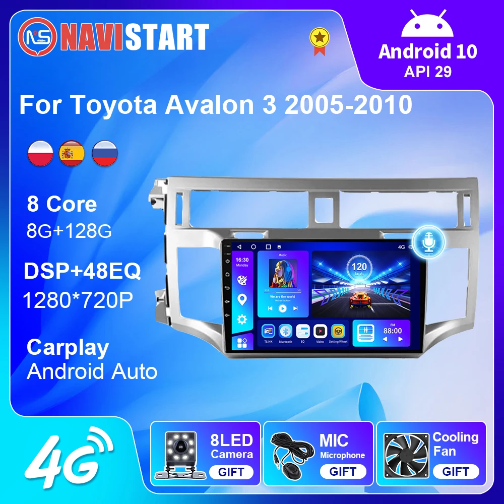 

Автомагнитола NAVISTART для Toyota Avalon 3 2005-2010 Android, мультимедийный автомобильный радиоприемник DSP 4G WIFI BT Carplay, GPS-навигация, 2 Din DVD-плеер