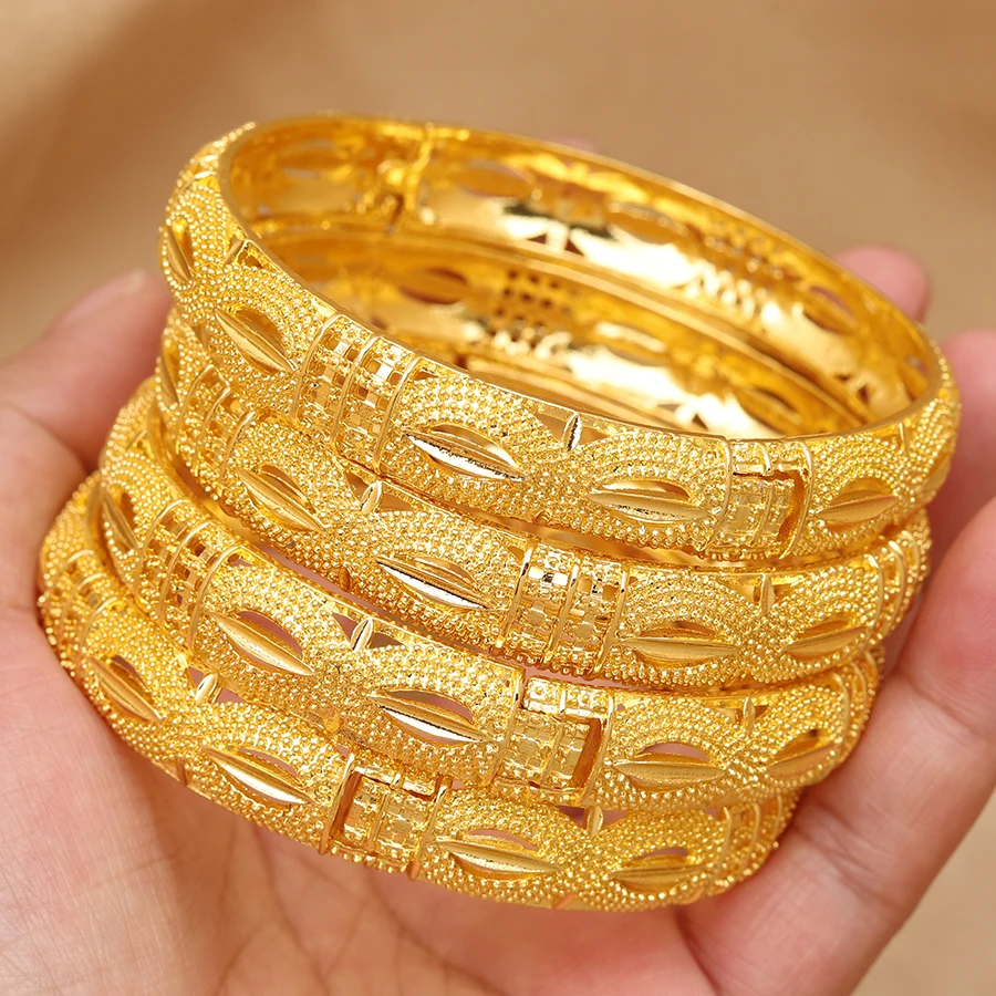 4 pieces/batch of copper openable bracelets, Middle East Dubai women's fashion jewelry, Ethiopian bride wedding jewelry 4 pieces/batch of copper openable bracelets, Middle East Dubai women's fashion jewelry, Ethiopian bride wedding jewelry