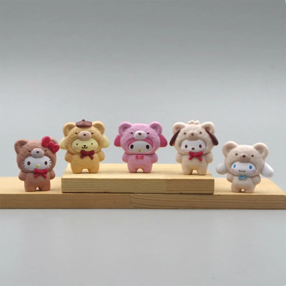 

Sanrio медведь Cinnamoroll My Melody Hello Kitty Kawaii игрушки украшения Аниме фигурки мультфильмы коллекционные игрушки милые маленькие игрушки подарки