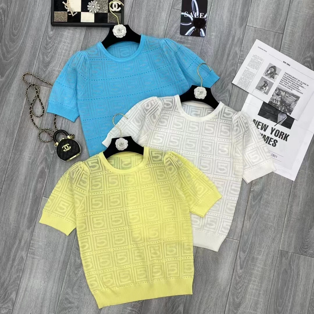 High Quality Summer New Women O Neck Letter Knit Short Sleeve T-Shirt Tops Top
High Quality Summer New Women O Neck Letter Knit Short Sleeve T-Shirt Tops Top