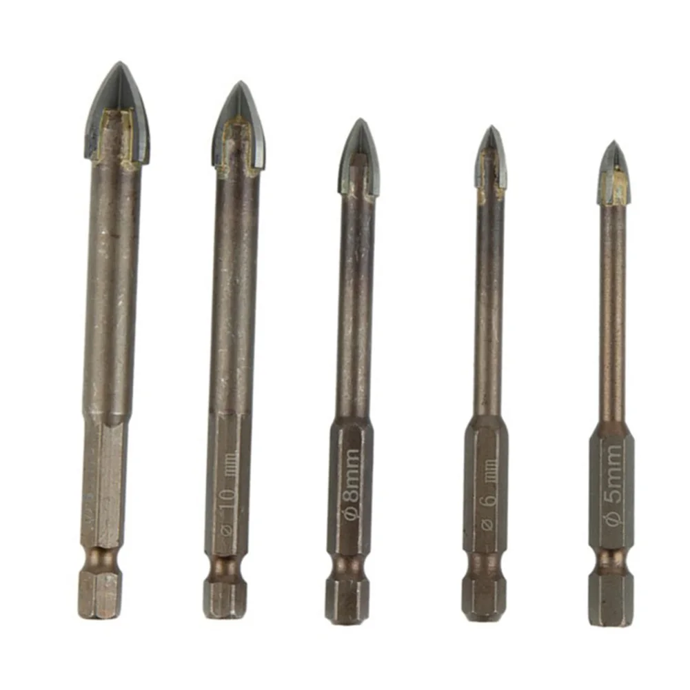 5Pcs Cross Head Drill Bit 5/6/8/10/12mm 1/4" Hex Shank Efficient Universal Drilling Tool For Ceramic Tile Marble Punching Tools
5Pcs Cross Head Drill Bit 5/6/8/10/12mm 1/4" Hex Shank Efficient Universal Drilling Tool For Ceramic Tile Marble Punching Tools