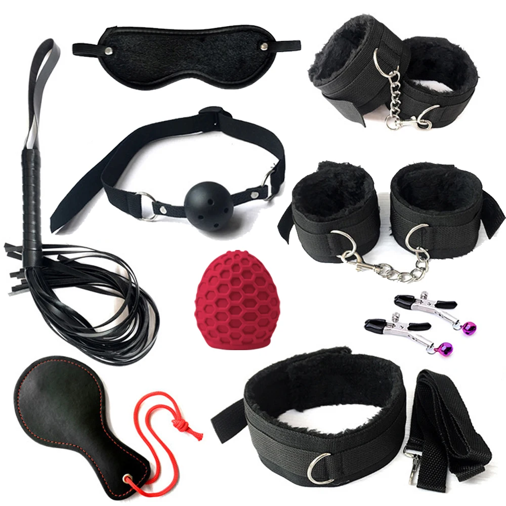 BDSM Bondage Restraint Set Sex Handcuffs Whip Anal Beads Anal Plug Bullet Butt Plug Vibrator S&M Fetish Sex Toy for Woman Adult BDSM Bondage Restraint Set Sex Handcuffs Whip Anal Beads Anal Plug Bullet Butt Plug Vibrator S&M Fetish Sex Toy for Woman Adult