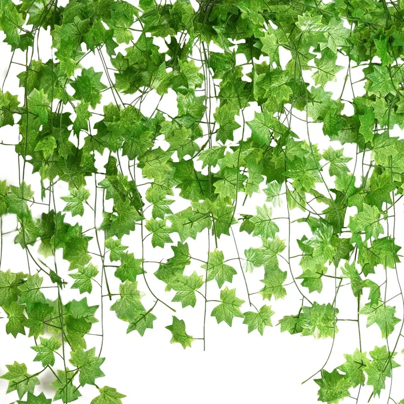 

12 Pcs 7.5Ft Artificial Maple Leaves Hanging Vines, Fake Ivy Garland Hanging Plants For Garden Wedding Party Decorations