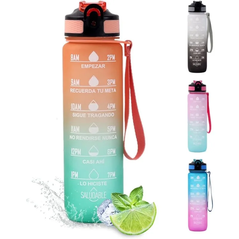 1 Liter Water Bottle Gradual Color Sport Water Jug with Time Marker Leakproof Drinking Gourd for Outdoor Travel Gym Jugs Camping
1 Liter Water Bottle Gradual Color Sport Water Jug with Time Marker Leakproof Drinking Gourd for Outdoor Travel Gym Jugs Camping