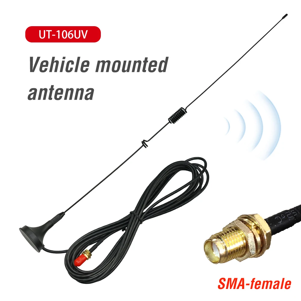 

Magnetic Car HF Antenna UT-106UV Vehicle Mounted SMA-Female Antennas for Baofeng 888S UV-5R Walkie Talkie Accessories UT-106