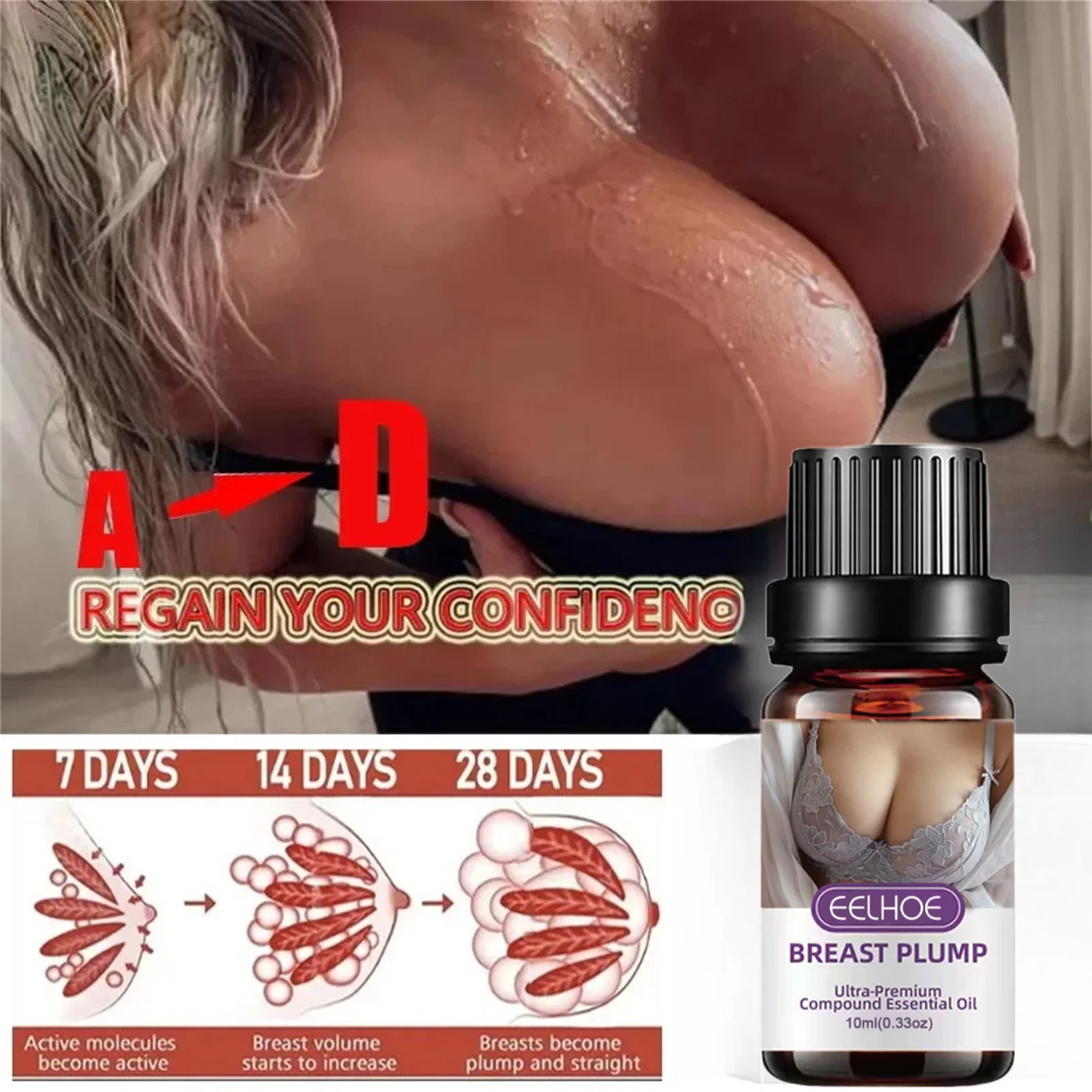 

Fast Breast Enlargement Essential Oil Sexy Bust Enlarge Firming Massage Promotes Breast Development Enhance Elasticity Body Care