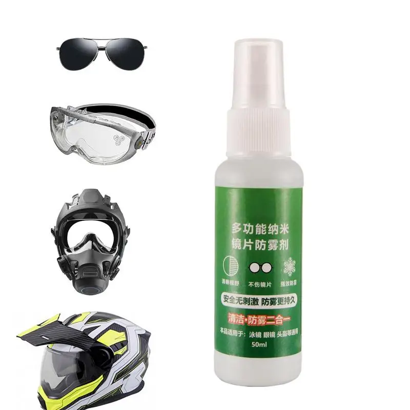 

Antifogging Agent For Glasses 50ml Lens Cleaner Spray Anti-Fog Agent Defogger Spray Portable Long Lasting Glass Cleaner For