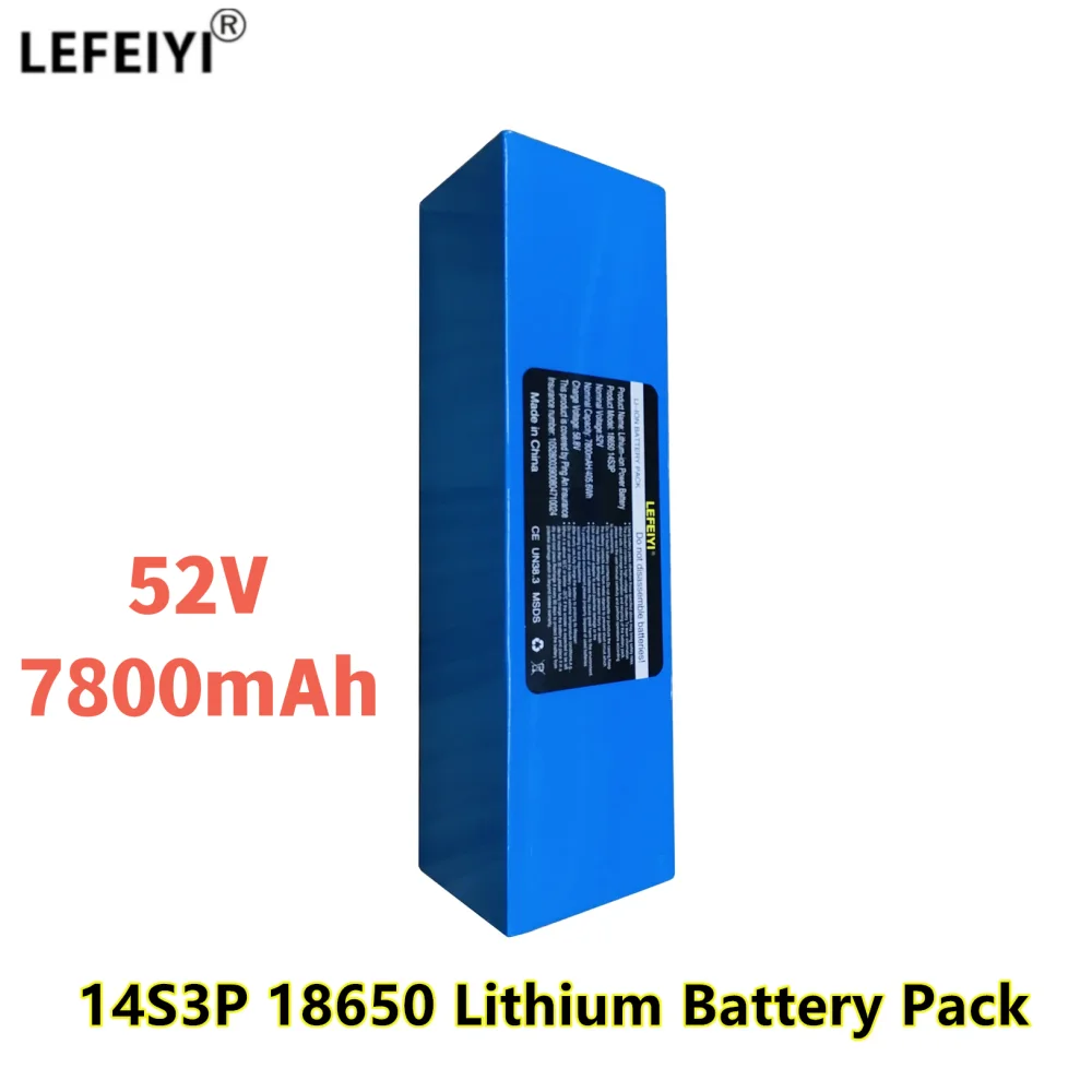 52V 14S3P Bike Battery Pack 7800mAh 1000W 18650 Lithium Battery Balance Bike Electric Bicycle Electric Scooter Tricycle
52V 14S3P Bike Battery Pack 7800mAh 1000W 18650 Lithium Battery Balance Bike Electric Bicycle Electric Scooter Tricycle