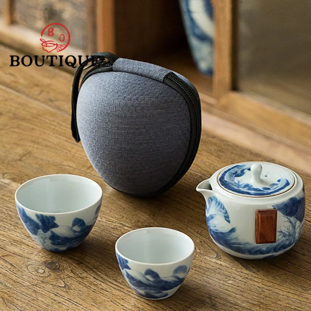 Hand-painted Blue and White Tea Set Kit Handmade Tea Tools Set 1 Pot 2 Cups Tea Maker Picnic Travel Tea Set Stock Bags Ornaments
Hand-painted Blue and White Tea Set Kit Handmade Tea Tools Set 1 Pot 2 Cups Tea Maker Picnic Travel Tea Set Stock Bags Ornaments