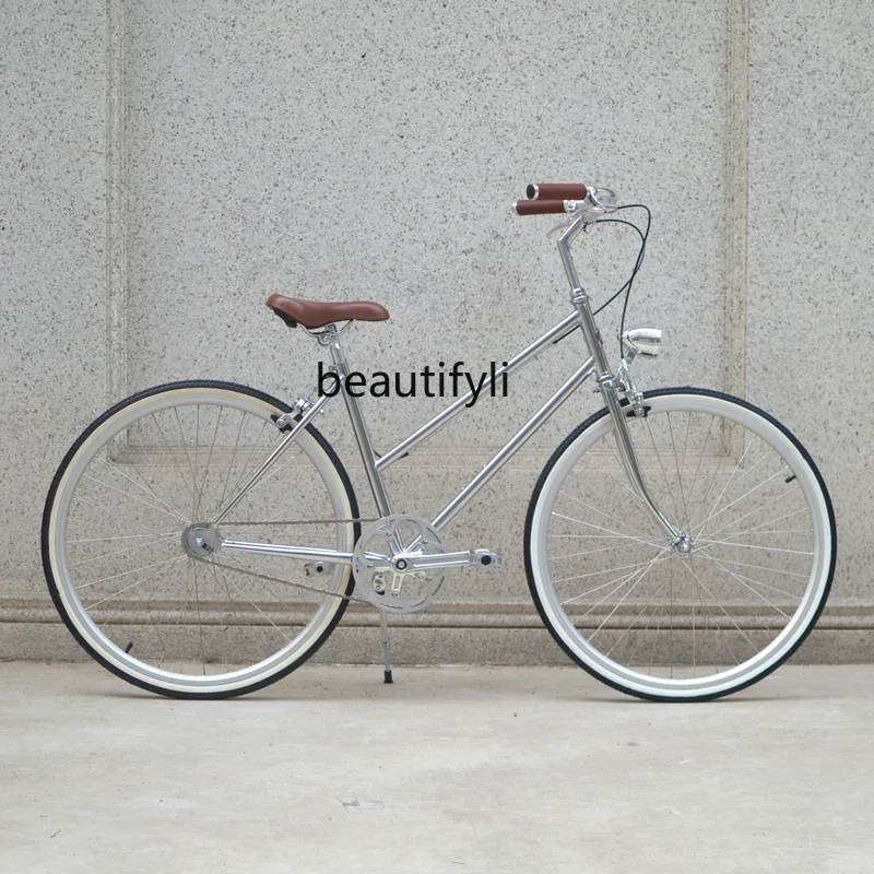 26-Inch Electroplating Silver Men and Women Adult Lightweight Lady Casual Retro Bicycle Shuttle Bus 
26-Inch Electroplating Silver Men and Women Adult Lightweight Lady Casual Retro Bicycle Shuttle Bus