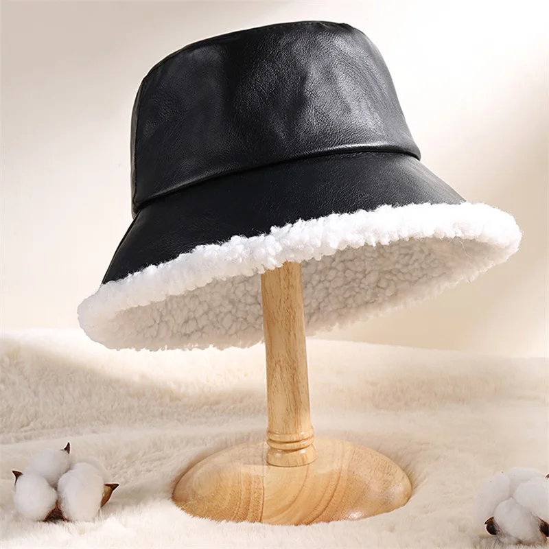 

Women s Vintage Reversible Bucket Hat Cute Thick Basin Cap Casual Warm Fleece Fall Winter Fisherman Hat