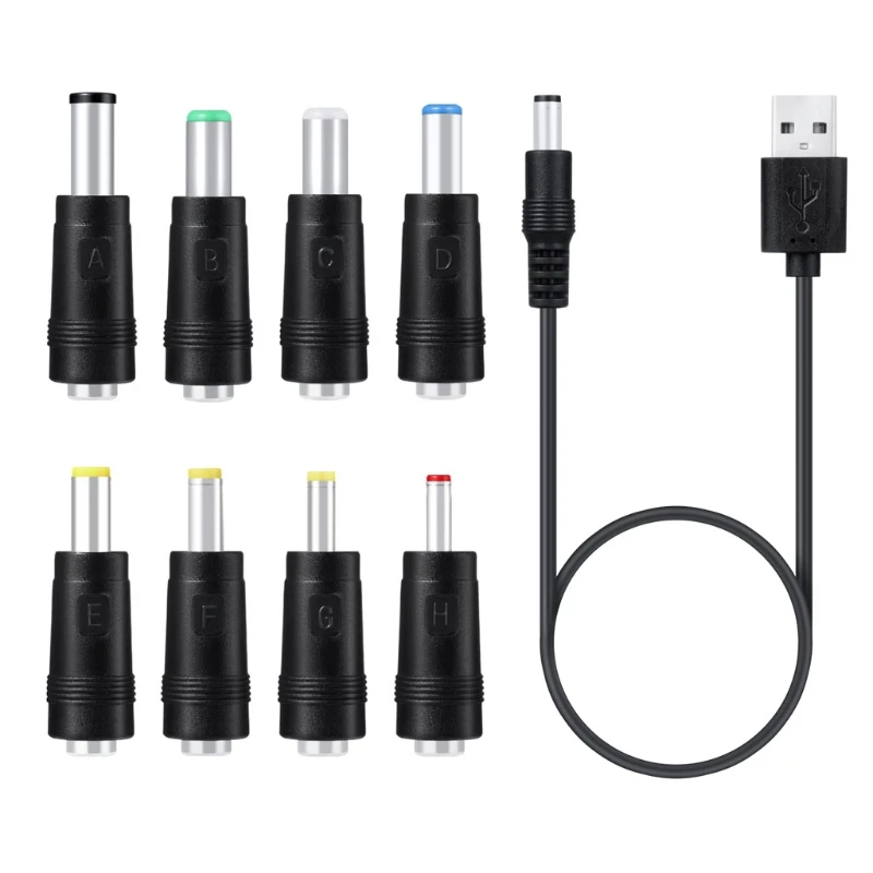 

Universal 5V for DC Power Cable USB to for DC 5.5x2.1mm 3.5mm 4.0mm 4.8mm 6.4mm Plug Charging Cord Adapter Fit for Route