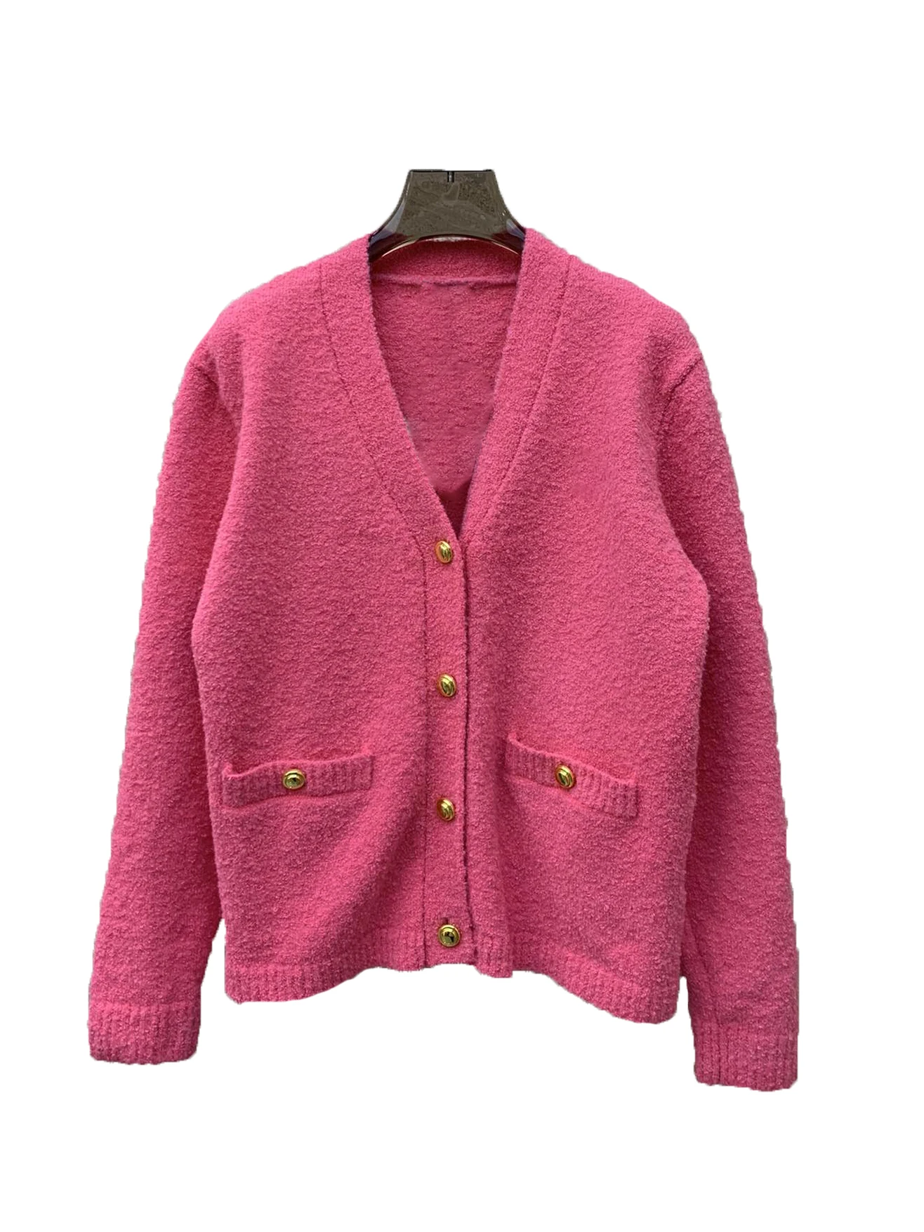 

Gold Button Knit Cardigan Fashion Casual Personality Comfortable Hundred 2024 Autumn and Winter New 1128