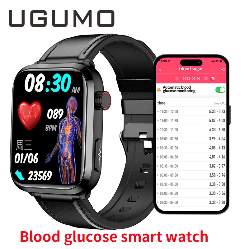 UGUMO HRV-AI Medical Health Monitoring Smart Watch Men Bluetooth Call Blood Glucose Uric Acid Measurement Women's Health Watch
UGUMO HRV-AI Medical Health Monitoring Smart Watch Men Bluetooth Call Blood Glucose Uric Acid Measurement Women's Health Watch