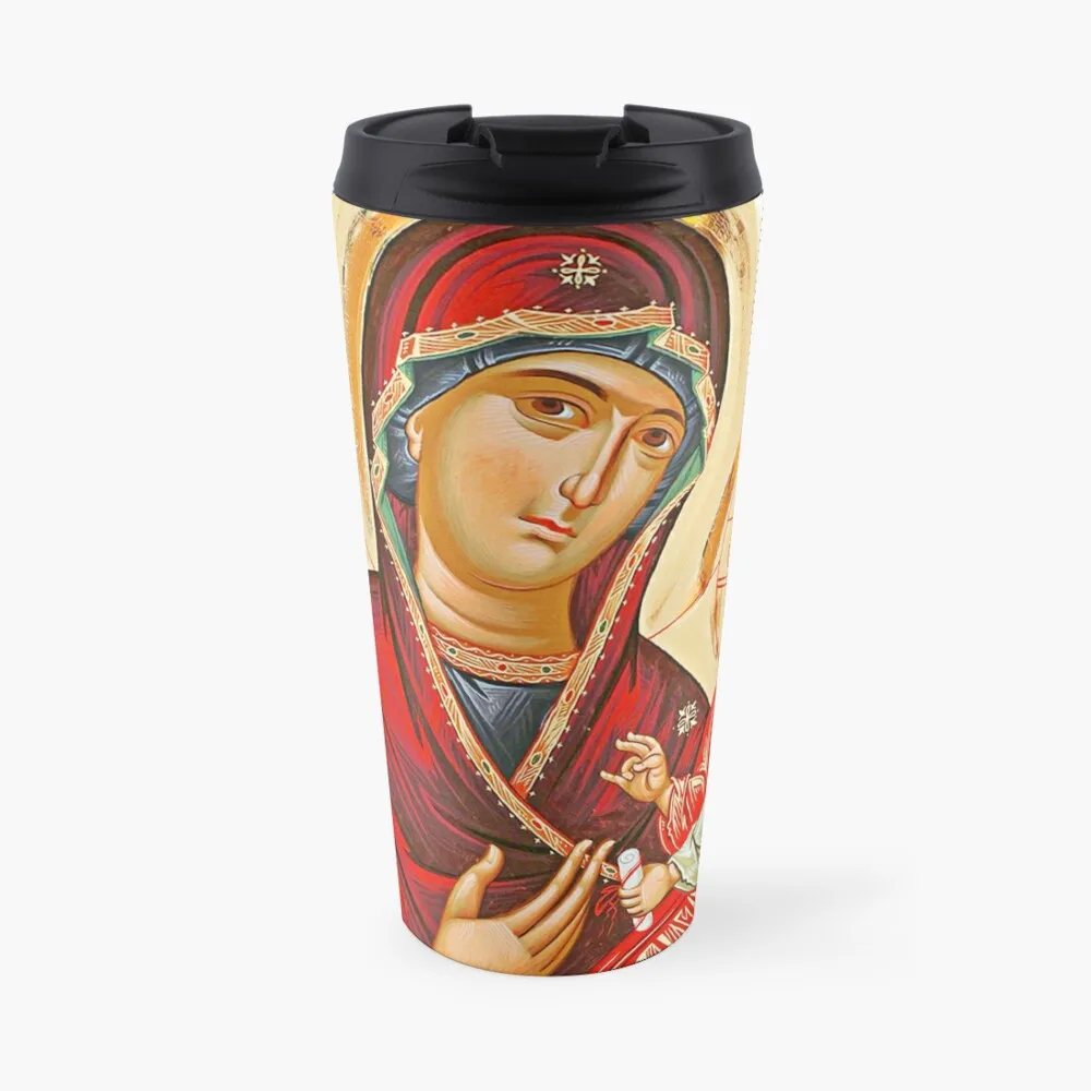 

Byzantine Mary and Baby Jesus Travel Coffee Mug Cofee Cup Espresso Pretty Coffee Cup